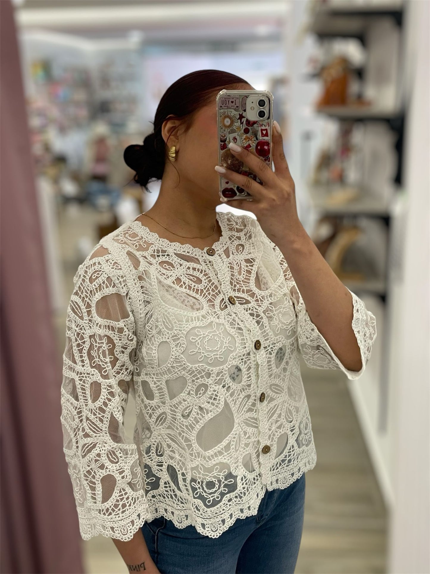 CAMISA BORDADA CALADA