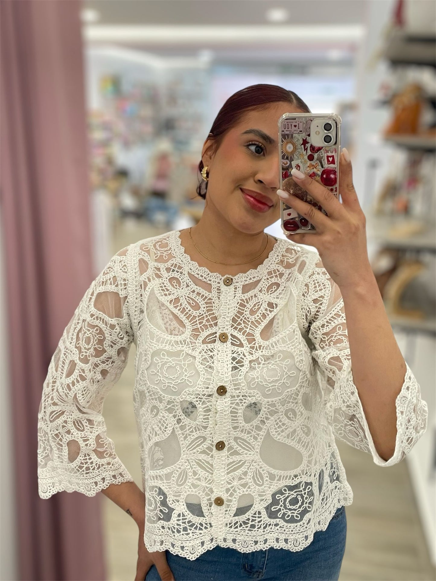 CAMISA BORDADA CALADA